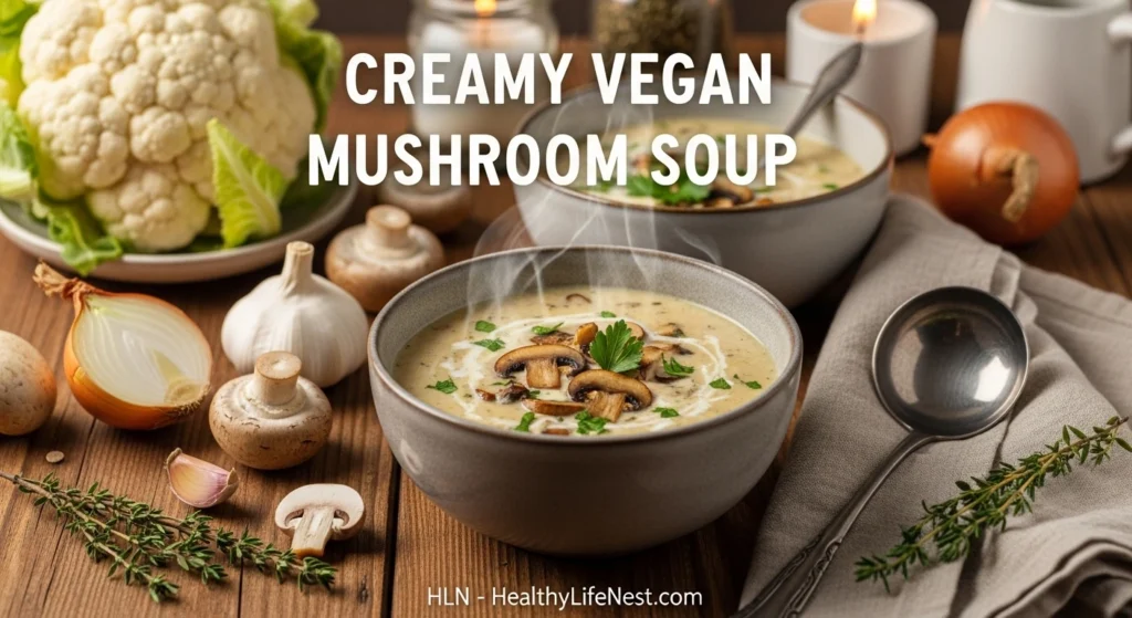 Plant-Based Recipes - Top 10 Easy and Delicious for Everyone 3 Creamy Vegan Mushroom Soup