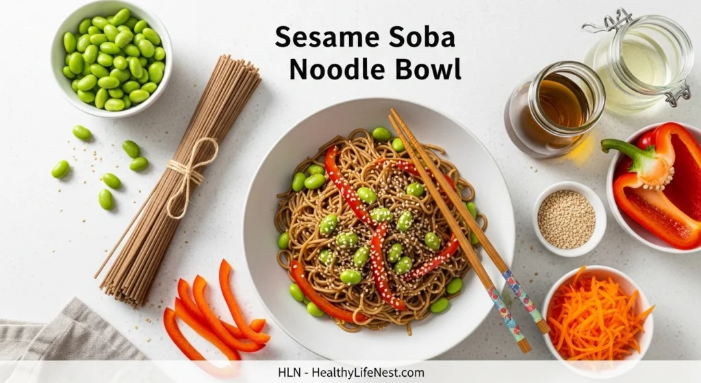 Plant-Based Recipes - Top 10 Easy and Delicious for Everyone 9 8. Sesame Soba Noodle Bowl