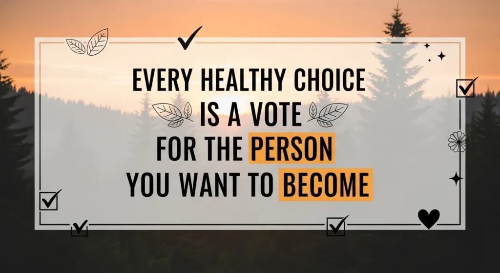 Simple Steps to a Healthy Lifestyle for a Happier, Balanced Life 14 Every healthy choice is a vote for the person you want to become.