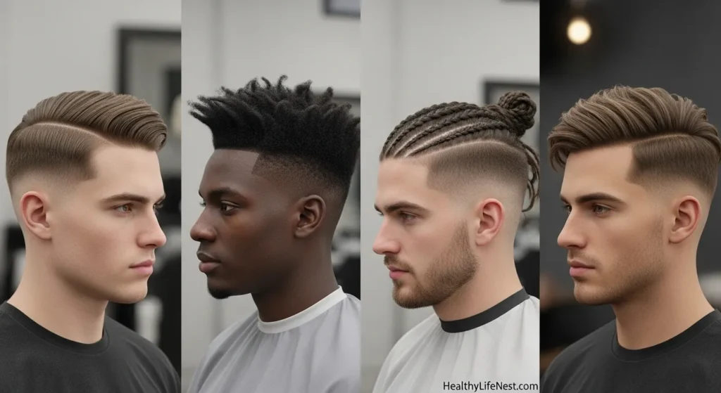 Trendy But Wearable

Undercut with a comb-over

Tousled top with matte styling cream

Braided topknot with low fade

Textured fringe for a relaxed look