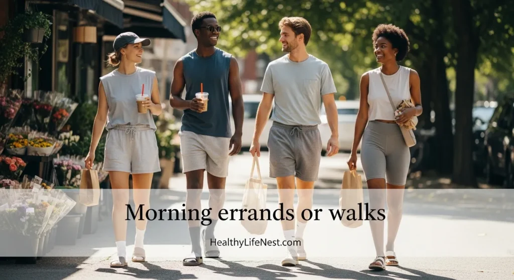 Morning errands or walks