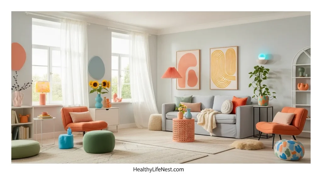 Embrace Breezy, Mood-Lifting Colors

Color can completely change how a room feels. Summer is the perfect time to invite soft, uplifting shades that brighten the mood and space.

Try muted colors like peach, sky blue, or sage green

Use soft whites and sandy neutrals for a coastal feel

Add bold pops like sunflower yellow or coral in cushions or art

Even small color changes—like a new curtain or lampshade—can make the space feel brand new.