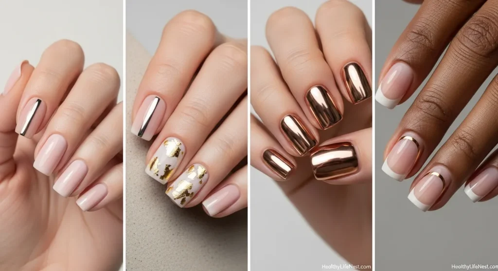 Subtle chrome stripes, gold leaf accents, or full mirror finishes are showing up in neutral palettes. They feel rich without being too flashy.