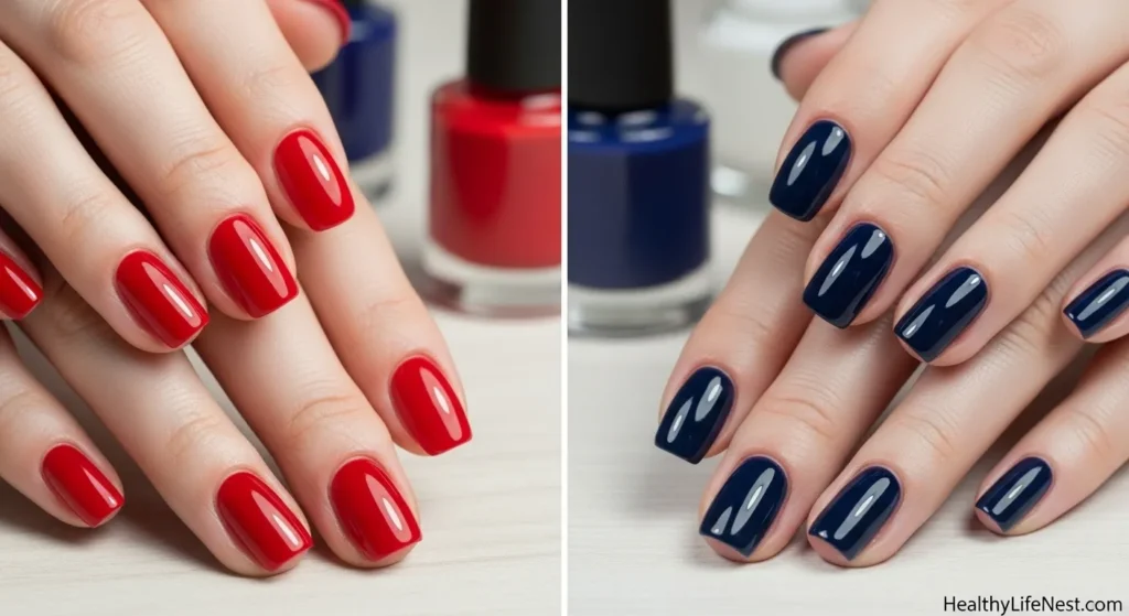 If you prefer something subtle, go for a solid bold red or a navy blue. One color still feels festive without being over the top.