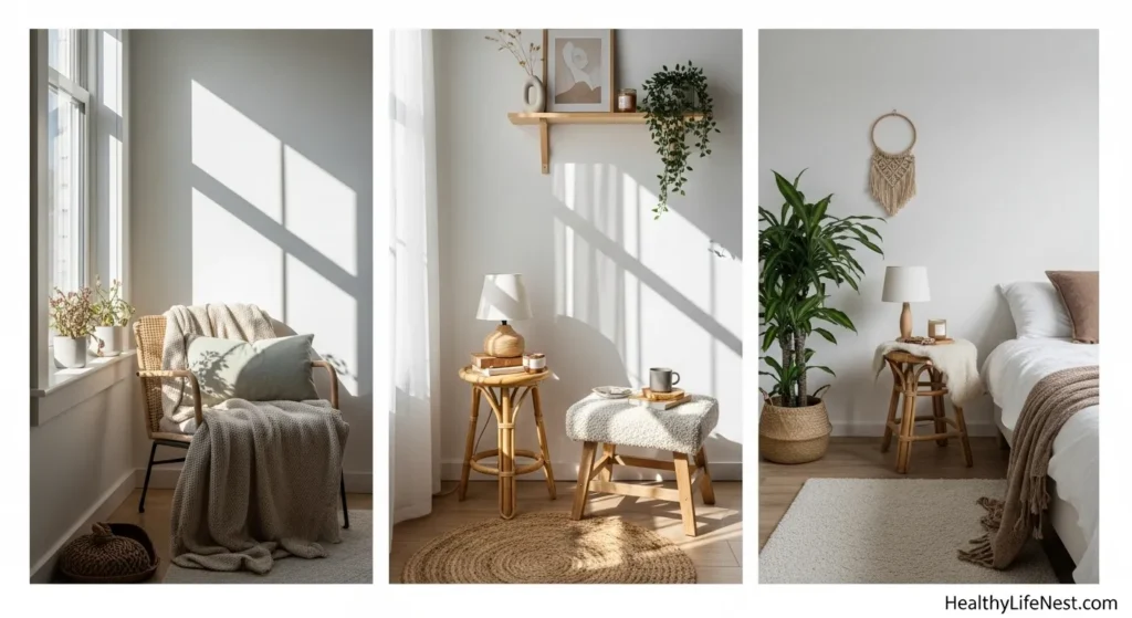 Even small corners can shine. A chair with a cushion, a tiny lamp, and a cozy throw can become your favorite spot.