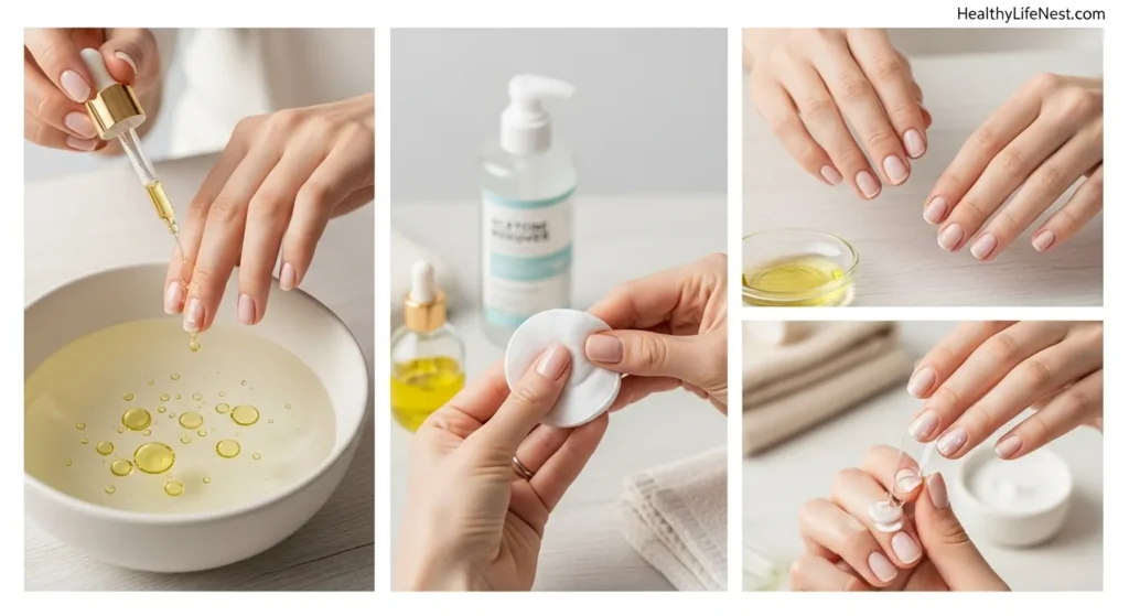 Nail Care After the Holiday

Once the fireworks are over:

Soak nails in warm water with a bit of oil

Use gentle nail polish remover

Apply a nourishing nail serum or light cream

Taking care of your nails keeps them healthy and ready for the next oc