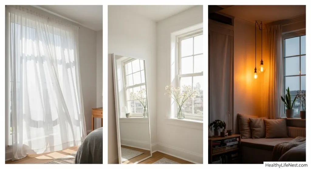 Let Light Do the Work

Light has a huge impact on mood. Play with it throughout the day.

• Use sheer curtains to let daylight in
• Place mirrors across from windows to bounce light
• Swap cool bulbs with warm-toned ones for evening comfort

Good lighting can lift a space with zero clutter.