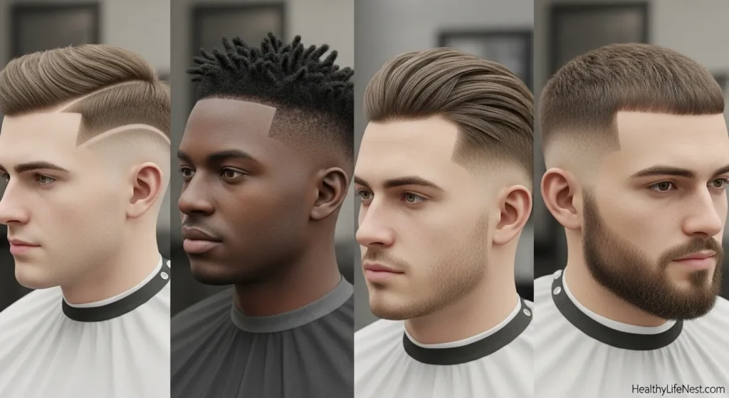 For Men

Fresh, Clean Styles

Skin fade with line detail

Classic side part with a modern edge

Soft curls with a taper cut

Short dreads or twists with clean sides

Buzz cut for easy upkeep