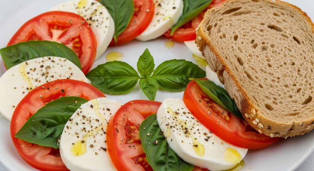 Healthy Summer Dinner Recipes for Fresh and Easy Meals 6 Caprese Salad with Whole Grain Bread
