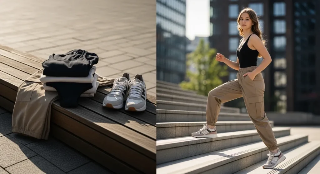Pair a denim mini or midi skirt with a statement graphic tee. Complete the look with sneakers and a mini backpack for a fun, expressive vibe that stands out on the first day.